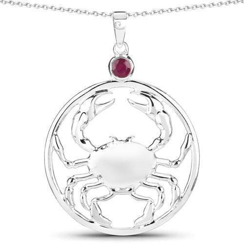 Bids.com 0.33 Carat Genuine Ruby .925 Sterling Silver Pendant Pendants