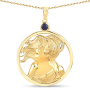 Bids.com 0.27 Carat Genuine Blue Sapphire .925 Sterling Silver Pendant Pendants
