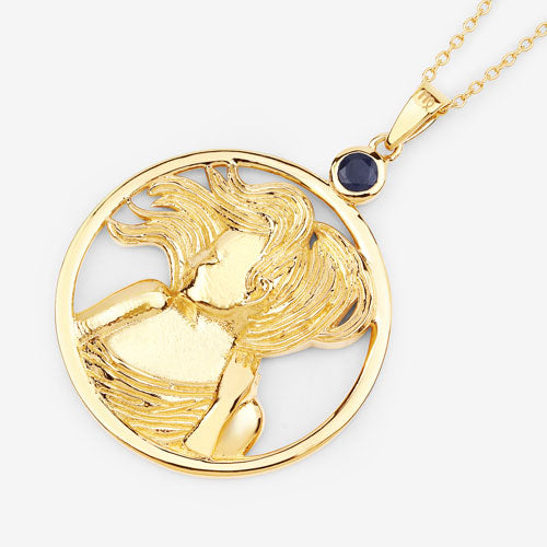 Bids.com 0.27 Carat Genuine Blue Sapphire .925 Sterling Silver Pendant Pendants