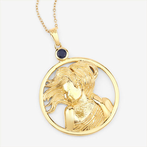 Bids.com 0.27 Carat Genuine Blue Sapphire .925 Sterling Silver Pendant Pendants