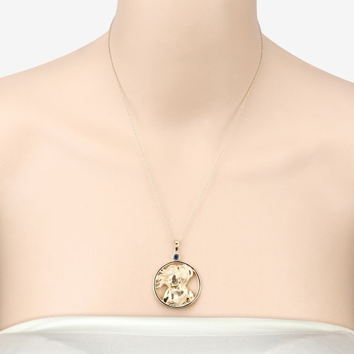 Bids.com 0.27 Carat Genuine Blue Sapphire .925 Sterling Silver Pendant Pendants