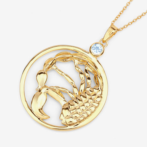 Bids.com 0.32 Carat Genuine Blue Topaz .925 Sterling Silver Pendant Pendants