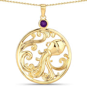 Bids.com 0.24 Carat Genuine Amethyst .925 Sterling Silver Pendant Pendants