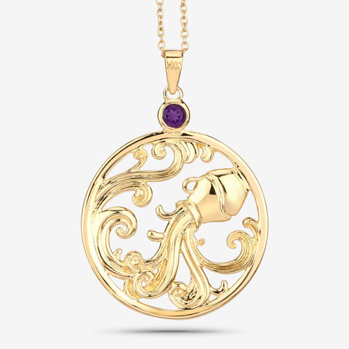 Bids.com 0.24 Carat Genuine Amethyst .925 Sterling Silver Pendant Pendants