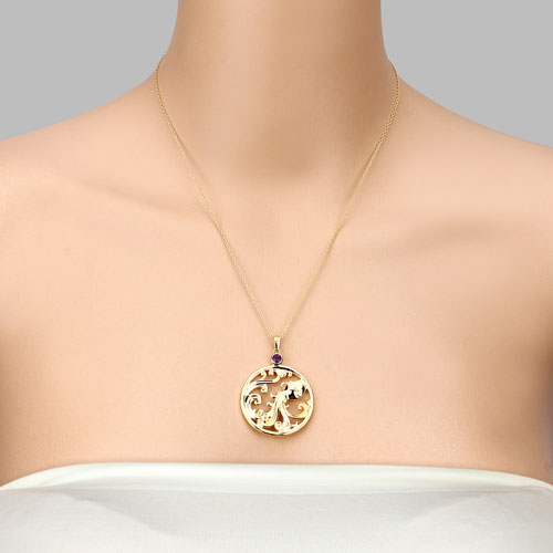 Bids.com 0.24 Carat Genuine Amethyst .925 Sterling Silver Pendant Pendants