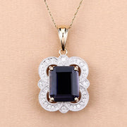 Bids.com 4.07 Carat Genuine Iolite and White Diamond 14K Yellow Gold Pendant Pendants