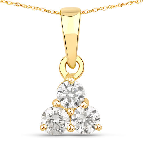 Bids.com 0.33 Carat Genuine Lab Grown Diamond 14K Yellow Gold Pendant Pendants