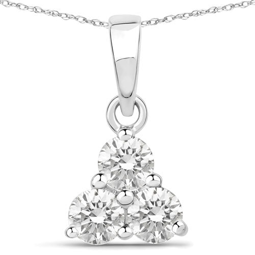 Bids.com 0.51 Carat Genuine Lab Grown Diamond 14K White Gold Pendant Pendants