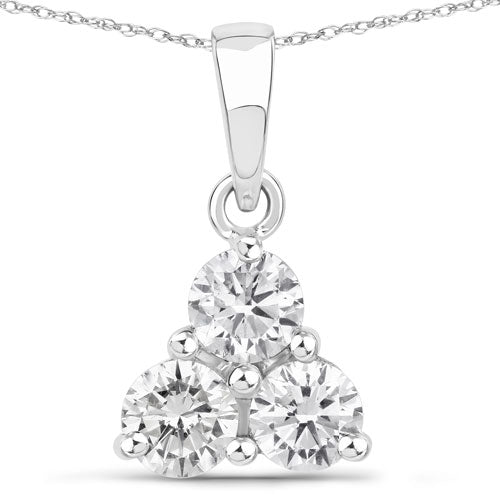 Bids.com 0.75 Carat Genuine Lab Grown Diamond 14K White Gold Pendant Pendants