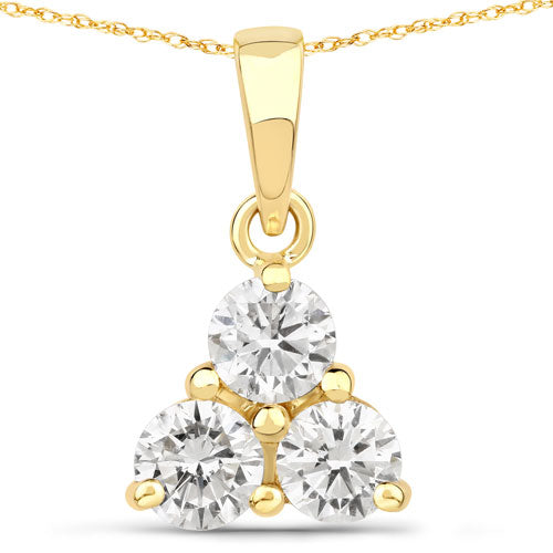 Bids.com 0.75 Carat Genuine Lab Grown Diamond 14K Yellow Gold Pendant Pendants