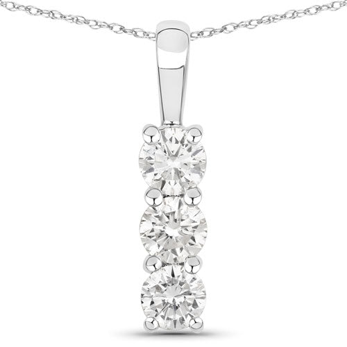 Bids.com 0.75 Carat Genuine Lab Grown Diamond 14K White Gold Pendant Pendants