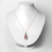 Bids.com 8.14 Carat Genuine Morganite and White Diamond 14K Rose Gold Pendant Pendants