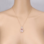 Bids.com 8.14 Carat Genuine Morganite and White Diamond 14K Rose Gold Pendant Pendants