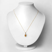 Bids.com 1.78 Carat Genuine Yellow Sapphire and White Diamond 14K Yellow Gold Pendant Pendants