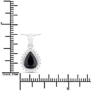 Bids.com 2.09 Carat Genuine Blue Sapphire and White Diamond 14K White Gold Pendant Pendants