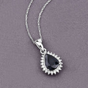 Bids.com 2.09 Carat Genuine Blue Sapphire and White Diamond 14K White Gold Pendant Pendants