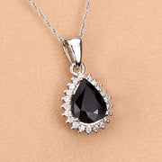 Bids.com 2.09 Carat Genuine Blue Sapphire and White Diamond 14K White Gold Pendant Pendants