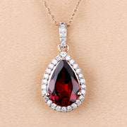 Bids.com 3.29 Carat Genuine Rhodolite and White Diamond 14K Rose Gold Pendant Pendants