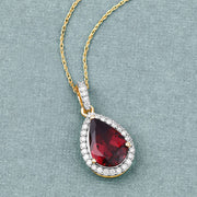 Bids.com 3.29 Carat Genuine Rhodolite and White Diamond 14K Yellow Gold Pendant Pendants