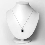 Bids.com 3.55 Carat Genuine Green Tourmaline and White Diamond 14K White Gold Pendant Pendants