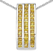 Bids.com 2.16 Carat Genuine Yellow Sapphire .925 Sterling Silver Pendant Pendants