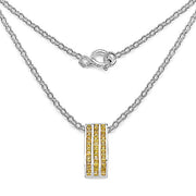 Bids.com 2.16 Carat Genuine Yellow Sapphire .925 Sterling Silver Pendant Pendants