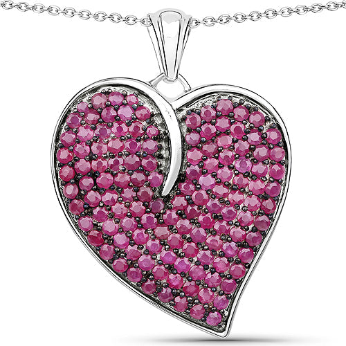 Bids.com 4.98 Carat Genuine Ruby .925 Sterling Silver Pendant Pendants
