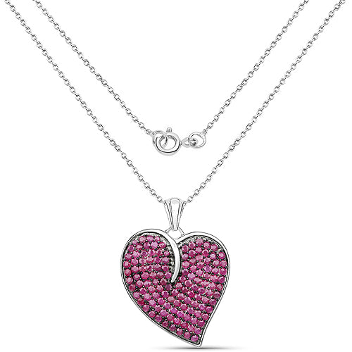 Bids.com 4.98 Carat Genuine Ruby .925 Sterling Silver Pendant Pendants