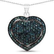 Bids.com 1.25 Carat Genuine Blue Diamond .925 Sterling Silver Pendant Pendants