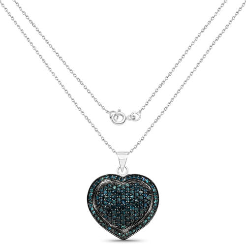 Bids.com 1.25 Carat Genuine Blue Diamond .925 Sterling Silver Pendant Pendants