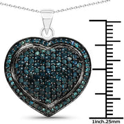 Bids.com 1.25 Carat Genuine Blue Diamond .925 Sterling Silver Pendant Pendants