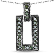 Bids.com 0.36 Carat Genuine Green Diamond .925 Sterling Silver Pendant Pendants