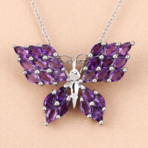 Bids.com 3.90 Carat Genuine Amethyst .925 Sterling Silver Pendant Pendants Peach Puff