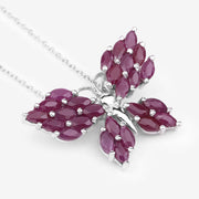 Bids.com 3.12 Carat Genuine Ruby .925 Sterling Silver Pendant Pendants