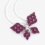 Bids.com 3.12 Carat Genuine Ruby .925 Sterling Silver Pendant Pendants