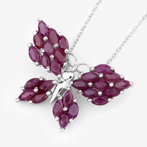 Bids.com 3.12 Carat Genuine Ruby .925 Sterling Silver Pendant Pendants