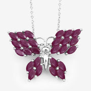 Bids.com 3.12 Carat Genuine Ruby .925 Sterling Silver Pendant Pendants
