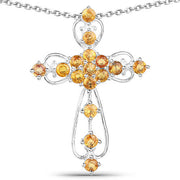 Bids.com 2.24 Carat Genuine Yellow Sapphire .925 Sterling Silver Pendant Pendants