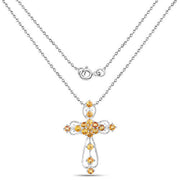 Bids.com 2.24 Carat Genuine Yellow Sapphire .925 Sterling Silver Pendant Pendants