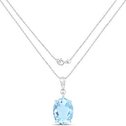 Bids.com 11.25 Carat Genuine Swiss Blue Topaz .925 Sterling Silver Pendant Pendants
