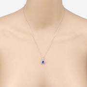 Bids.com 1.71 Carat Genuine Tanzanite and White Diamond 14K White Gold Pendant Pendants