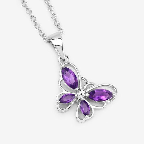 Bids.com 0.60 Carat Genuine Amethyst .925 Sterling Silver Pendant Pendants