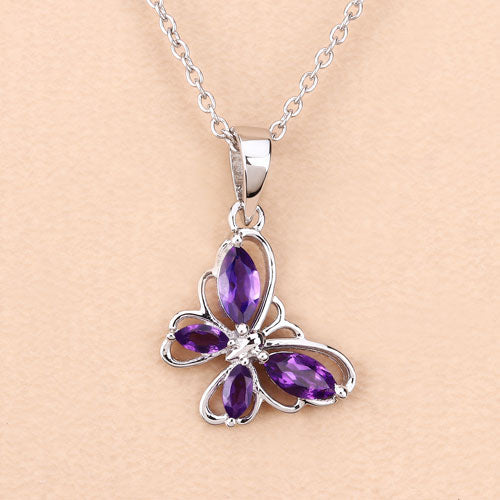 Bids.com 0.60 Carat Genuine Amethyst .925 Sterling Silver Pendant Pendants