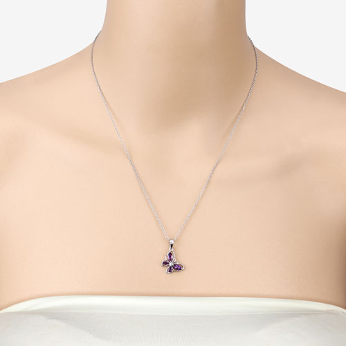 Bids.com 0.60 Carat Genuine Amethyst .925 Sterling Silver Pendant Pendants