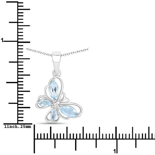 Bids.com 0.78 Carat Genuine Blue Topaz .925 Sterling Silver Pendant Pendants