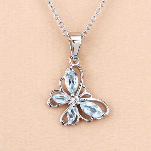 Bids.com 0.78 Carat Genuine Blue Topaz .925 Sterling Silver Pendant Pendants