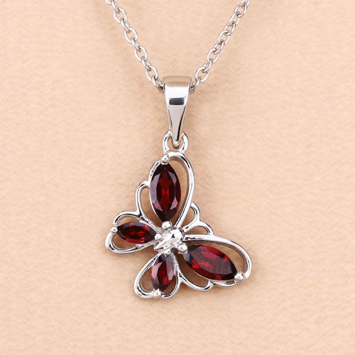 Bids.com 0.80 Carat Genuine Garnet .925 Sterling Silver Pendant Pendants