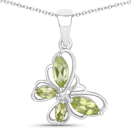Bids.com 0.64 Carat Genuine Peridot .925 Sterling Silver Pendant Pendants