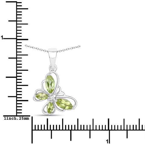 Bids.com 0.64 Carat Genuine Peridot .925 Sterling Silver Pendant Pendants