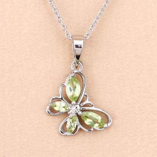 Bids.com 0.64 Carat Genuine Peridot .925 Sterling Silver Pendant Pendants